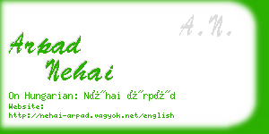 arpad nehai business card